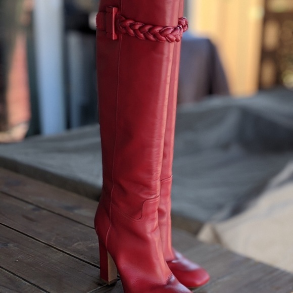 VALENTINO BOOTS-BURGUNDY RED - Picture 9 of 13